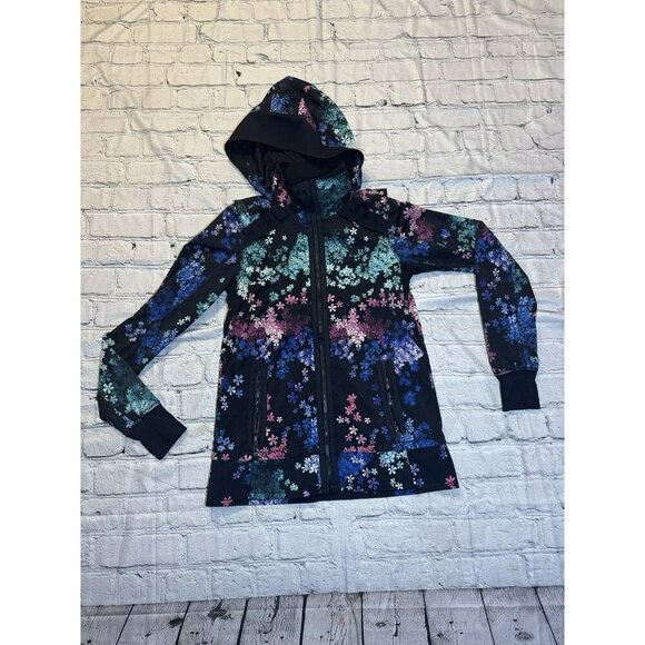 Lululemon Run: Bandit Jacket Petal Pop Multi / Black Size 4 - Picture 1 of 15
